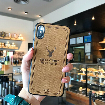 

Elk Embossed Mobile Phone Case For iPhone 8 Plus Shell