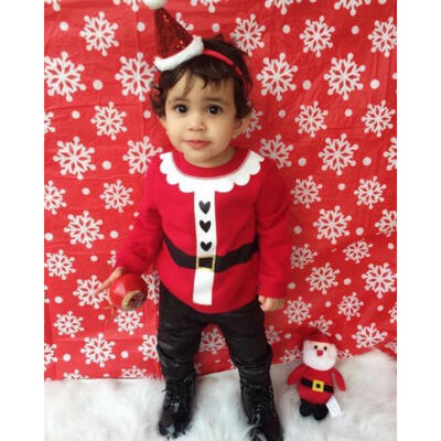 

Kids Baby Boys Girls Xmas Santa Claus Cosplay Costume Clothes Tops T-shirt Shirt