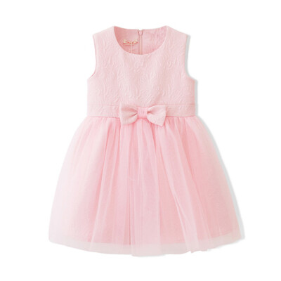 

Flossie Flordeer French children's clothing girls solid color yarn dress skirt dress F6021 pink 130