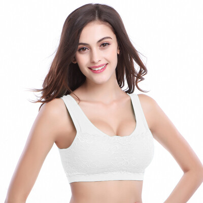 

Jingdong supermarket Yu Zhaolin no trace no steel lace sports bra sleep comfortable no tie Bra underwear yoga running vest bra white