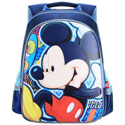 

Disney (Disney) Mickey children bag male 1 - 4 grade primary school student bag D12006A treasure blue