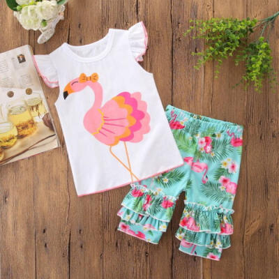 

Toddler Kids Baby Girls T-shirt TopsPants Summer Casual Outfit Clothes 2PCS Set