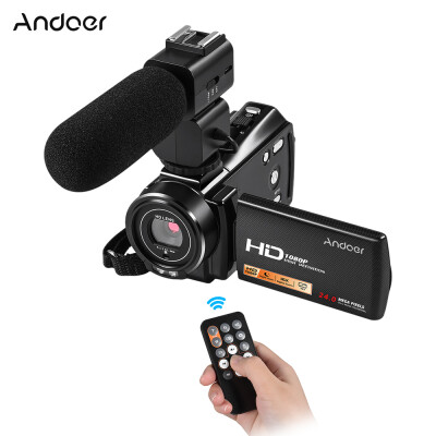 

Andoer HDV-V7 PLUS 1080P Full HD 24MP Portable Digital Video Camera Camcorder Remote Control Infrared Night Vision Recorder 16X Zo