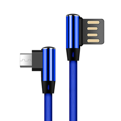 

L Type Micro USB Data Cable TPE Fabric Braided Fast Charge Stable Data Transmission Charging Cable for Android Samsung Nokia Sony