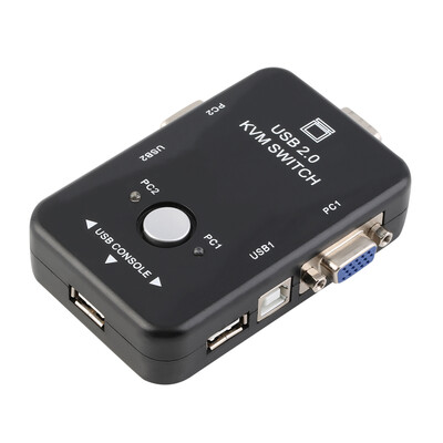 

2 порта USB 2.0 VGA / SVGA KVM Switch Box для совместного использования монитора с клавиатурой и мышью