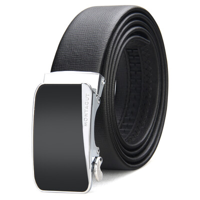

MONTAGUT Men&39s Leather Belt Leather Buckle Pants Business Casual Korean Belt Gift Set R743810021A Black