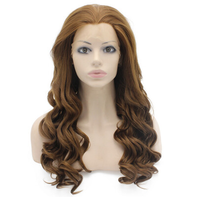 

Iwona Synthetic Hair Lace Front Long Wavy Brown Wig