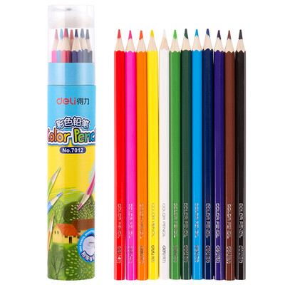 

Deli oak wood oat 12 color triangular pole color lead color pencil barrel 6550