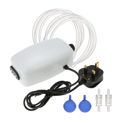 

8W Mini Aquarium Air Pump Adjustable Air Flow Aquatic Oxygen Pump for Fish Tank with 2pcs 2m Soft Hose 2pcs Stop Valve 2pcs Ai