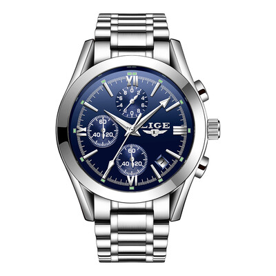 

LIGE 9839 Quartz Watch Simple Men Time Calendar Display Wristwatch Fashion Casual 3ATM Waterproof Sport Male Watches