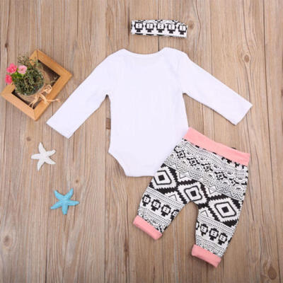 

Newborn Kids Baby Girl Boy Tops Romper Long Pants Outfits Clothes 3 9 18 24