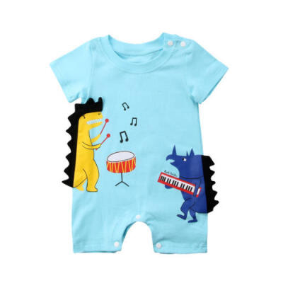 

US Canis Newborn Baby Girl Boy Dinosaur Cotton Romper Jumpsuit Bodysuit Outfits