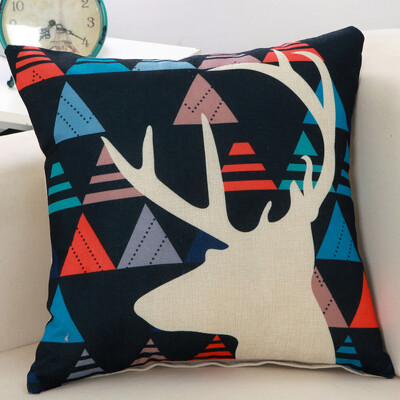 

Jiuzhou deer pillow home textile cartoon flax style pillow sofa cushions office pillow bedside back car car waist cushions waist pillow core core deer 45 * 45cm