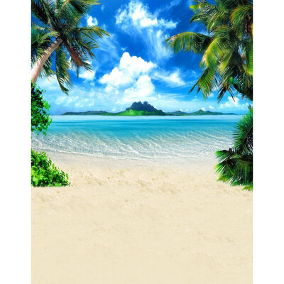 

blue Sea Sky Photo Backdrop 57FT Vinyl Fabric Cloth Digital Printing for Kids Birthday Photo Background s-2350