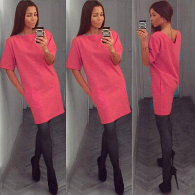 

Ladies Sexy Backless Bodycon Casual Dress Party Evening 34 Sleeve Mini Dress