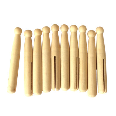 

10Pcs Wooden People Peg Dolls Clothes Pin Unfinished DIY Craft For Paint Stain Toys Home Decoration