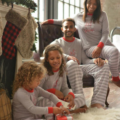 

US Family Matching Adult Women Kids Christmas Pyjamas Nightwear Pajamas Sets
