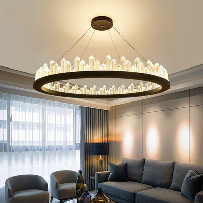 

Baycheer HL487591 Ultra Modern LED Crystal Ring Pendant LED 2362 White Light