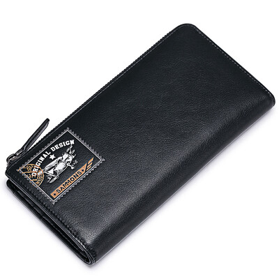 

Samson (SAMMONS) wallet men long section first layer of leather wallet casual printing wallet wallet handbag 350252-01 temperament black