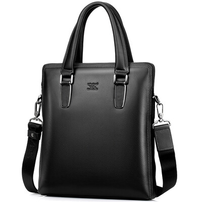

Seven wolves (SEPTWOLVES) shoulder bag men's first layer of leather Messenger bag men's big bag 1A1922041-01 black