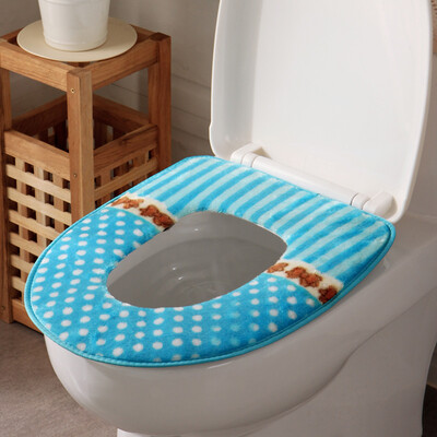 

Jingdong Supermarket Ou Runzhe toilet pad upgrade version of the coral velvet made four fitted toilet pad color flower