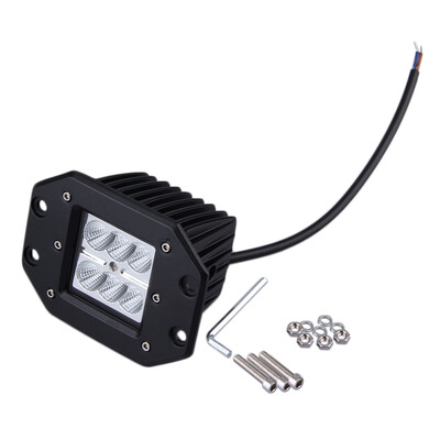 

Черный Встроенный 18W площади Flood LED Work Light Bar Бампер Бездорожье туман