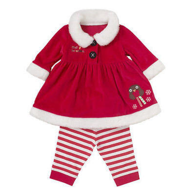 

Kids Toddler Baby Girls Pullover Coat Dress Striped Leggings 2pcs Outfits Xmas