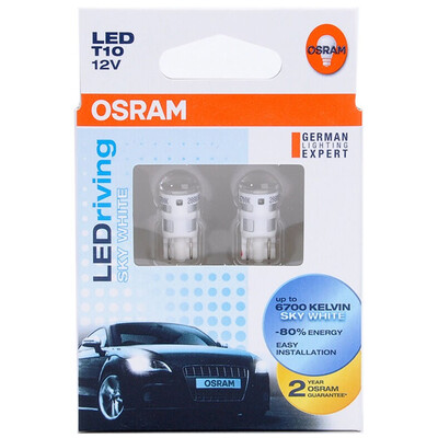 

OSRAM W5W T10 LED Headlight Automotive Light Bulb LED Bulb LED Day Light 2880SW Lens 6700K White 12V1W 2 sticks