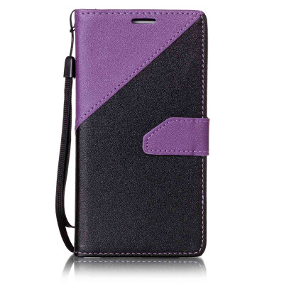 

Black + Purple Design PU Leather Wallet Case Classic Flip Cover with Stand Function and Credit Card Slot for Samsung Galaxy S5