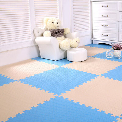 

FOOJO Foam Patchwork mat Living Room Bedroom Full Floor Anti-slip mat 60 60 12cm Beige 4pcs