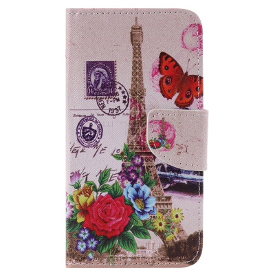 

Butterfly Tower Design PU Leather Flip Cover Wallet Card Holder Case for LG K7