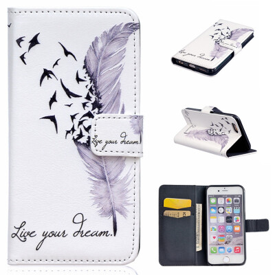 

Plumes Design PU Leather Flip Cover Wallet Card Holder Case for IPHONE 6 PLUS/6S PLUS