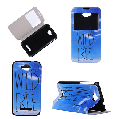 

Wild Free Design Кожа PU откидной крышки Кошелек для карты Держатель чехол для Alcatel One Touch Pop C7