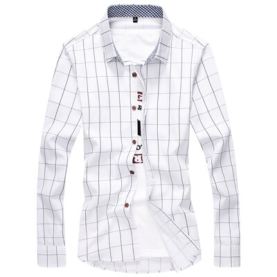 

Мужская рубашка GEEDO Мужская тонкая женская корейская рубашка DJ252 White 4XL