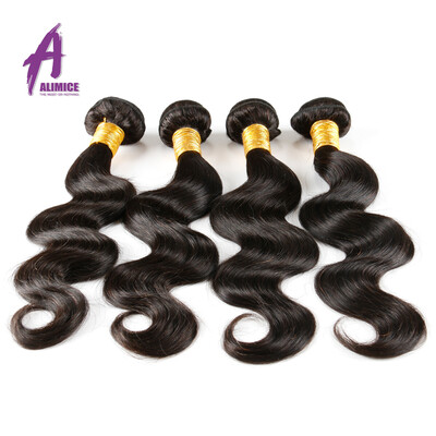 

New Arrival Alimice Human Hair Product Peruvian Body Wave Virgin Hair 4Pcs Lot Unprocessed Virgin Peruvian Hair Bundle Websites