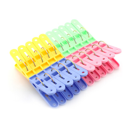 

20pcs Convenient Plastic Laundry Clothes Pins Hangers Spring Clamp Clips