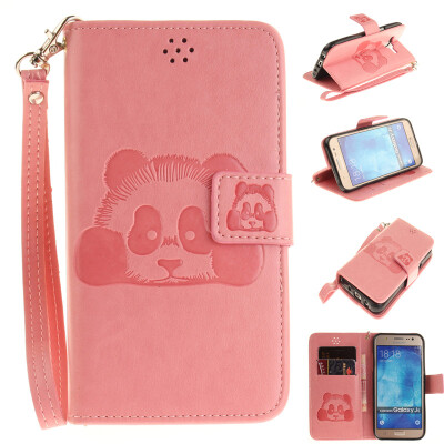 

Pink Panda Style Embossing Classic Flip Cover with Stand Function and Credit Card Slot for SAMSUNG GALAXY J5