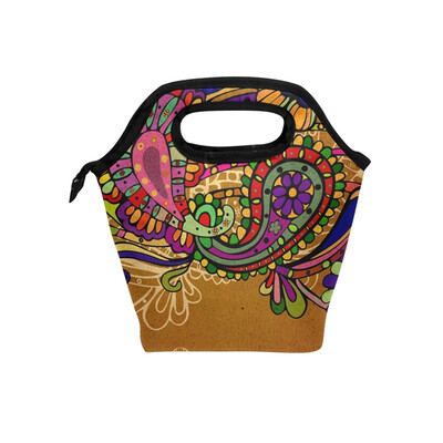 

Insulated Lunch Tote Bag Kinds Pattern Travel Picnic Lunch Handbags Portable Zipper Lunch Bag Box
