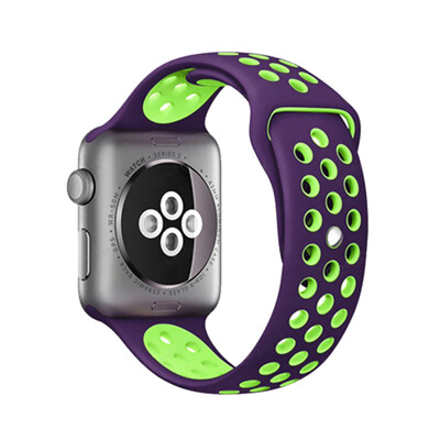

Two-Colored Silica Gel Lightweight Watch Band Sport Breathable Watch Strap For Apple Watch 432