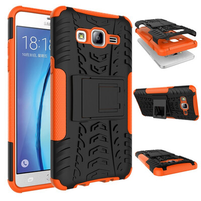 

Fivice Samsung J5 primeOn 5 Case TPU anti-fall tire pattern back clip bracket phone case