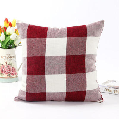 

45x45cm Vintage Plaid Home DECOR COTTON LINEN CUSHION COVER PILLOW CASE NEW