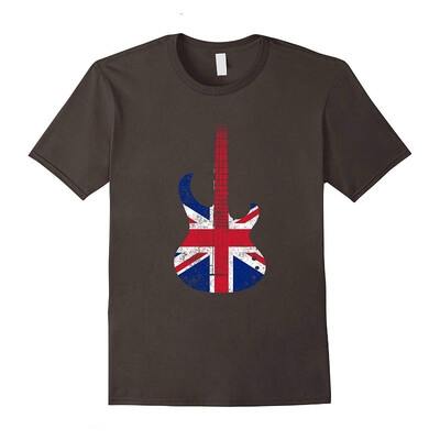 

British Guitar Shirt - Hard Rock Band Shirt UK Flag Tee