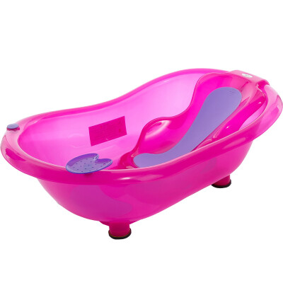 

Du Di DiDi baby tub baby bath tub split-type sundeck removable tub red transparent