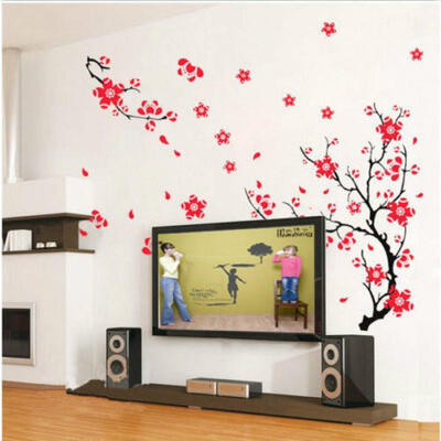 

Large Plum Blossom Flower Tree Wall Stickers PVC Decal Mural Home Room Decor DIY
