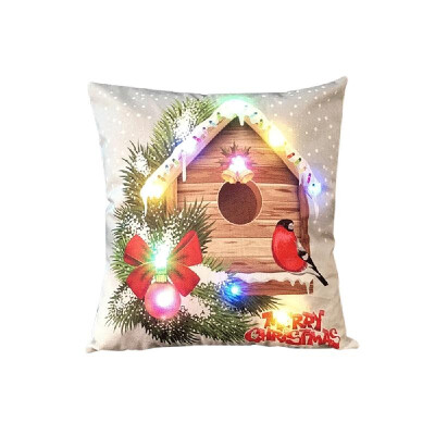 

18 18 inches 45 45cm Linen Colorful LED Light Christmas Cushion Cover Decorative Sofa Car Throw Pillow Case Pillowcase Chris