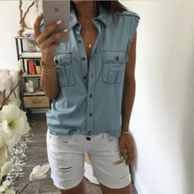 

UK Fashion Womens Casual Sleeveless Top Vest Blouse Ladies Summer Shirt Tops