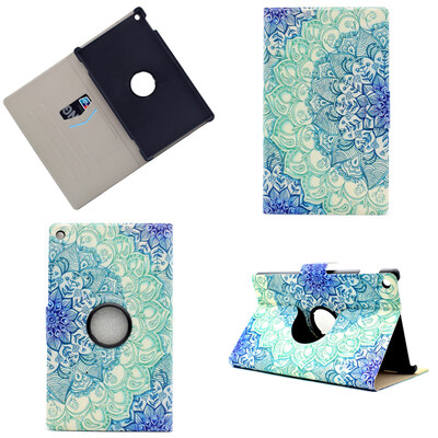 

Blue Flower Style 360 Вращающаяся флип с функцией подставки и слотом для кредитных карт для Amazon Kindle Fire HD 8 2016