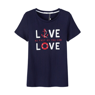 

Semir T-shirt short-sleeved T-shirt female round neck shirt embroidery printing students 12216000011 light gray l