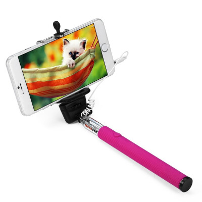 

Z07 - 5S Mobile Phone Monopod Selfie Stick Self Portrait Pole with Remote Shutter Button 35mm Cable Plug&Play