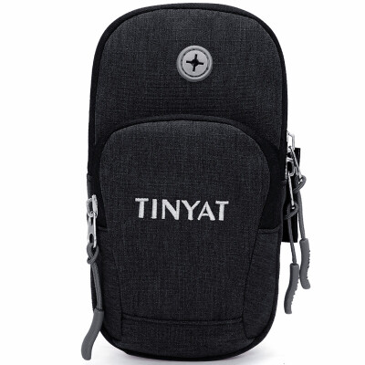 

Tianyi (TINYAT) men's bag running bag 5.7 inch mobile phone bag men and women sports leisure bag fitness bag wrist purse bag T208 black